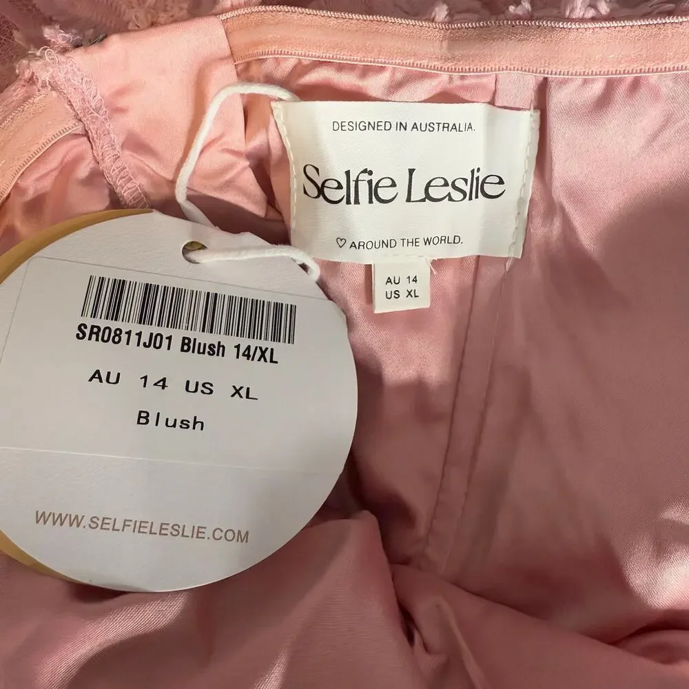 Selfie Leslie Dori Floral Embellished Midi Dress Blush, XL